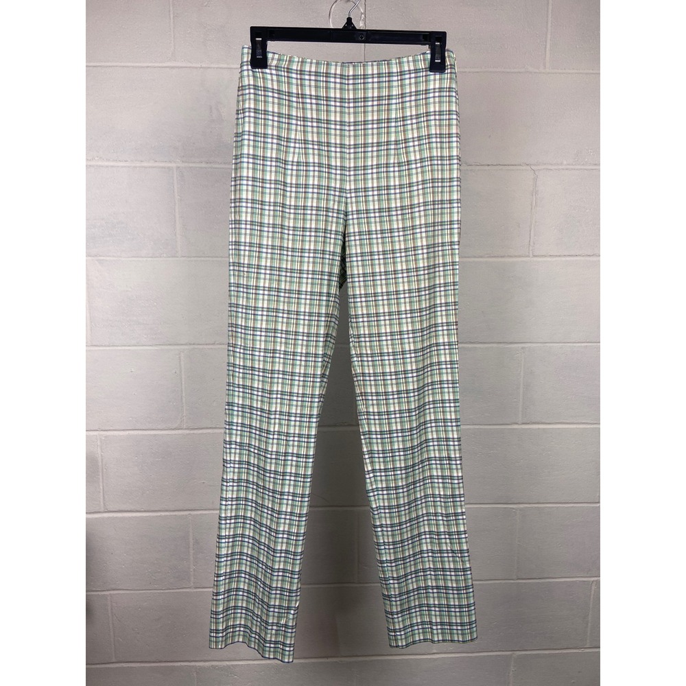 VTG Ballinger Gold Plaid Pants Straight Leg Career Trousers Size 4 Green‎ 90's